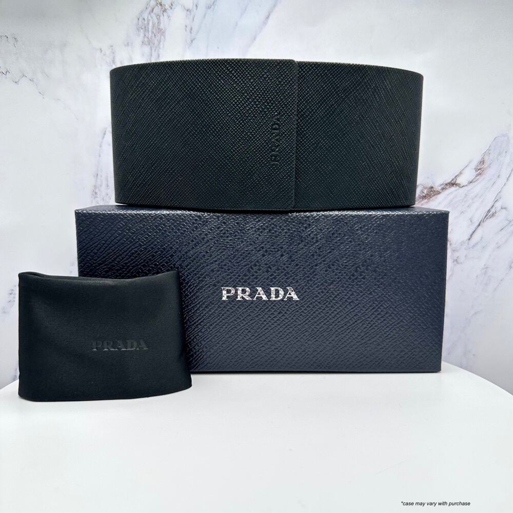 New PRADA Sunglasses Brown Root Tortoise Silver Symbole Logo Square Oversized - Picture 5 of 5